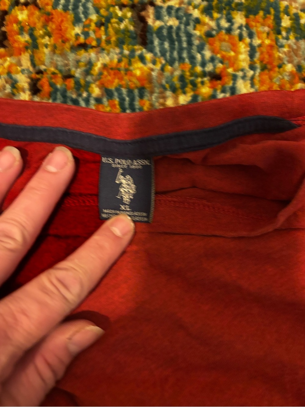 U.S. Polo Assn. Men's Red Long Sleeve Tee - Picture 5 of 8